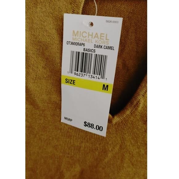 Michael Kors Top Sleeveless Keyhole Cutout Medium Dark Camel NWT - Picture 3 of 6